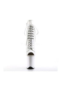 Pleaser FLAMINGO-1021 Platform Boot in White Patent