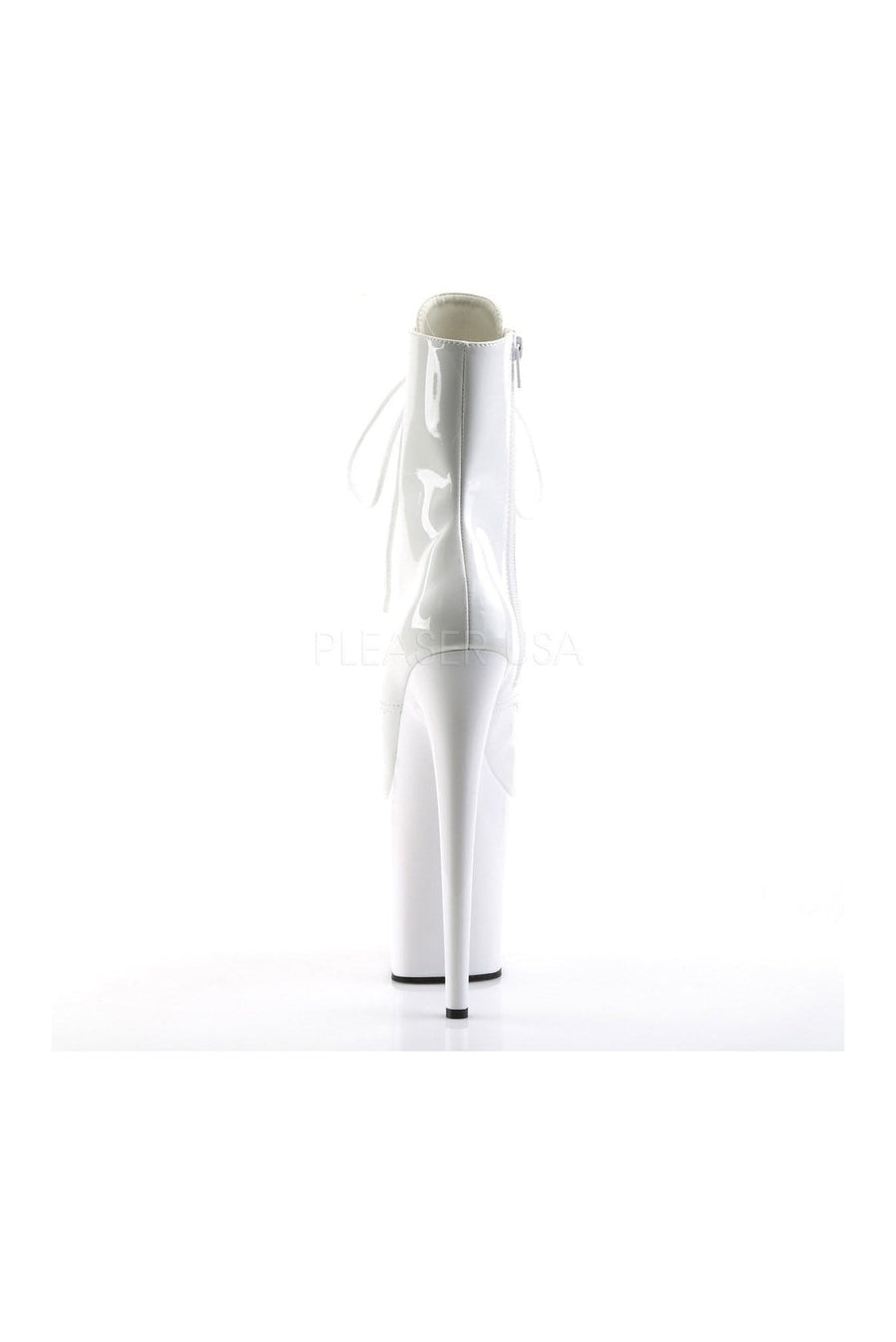 Pleaser FLAMINGO-1021 Platform Boot in White Patent