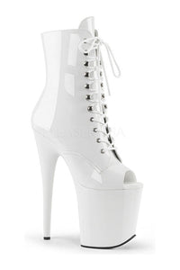 Pleaser FLAMINGO-1021 Platform Boot in White Patent from SexyShoes.com