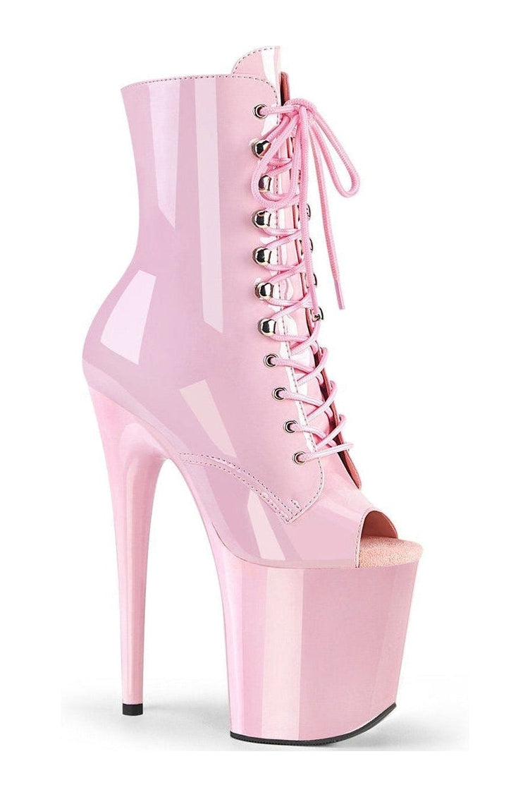 Pleaser FLAMINGO-1021 Exotic Boot in Pink Patent from SexyShoes.com