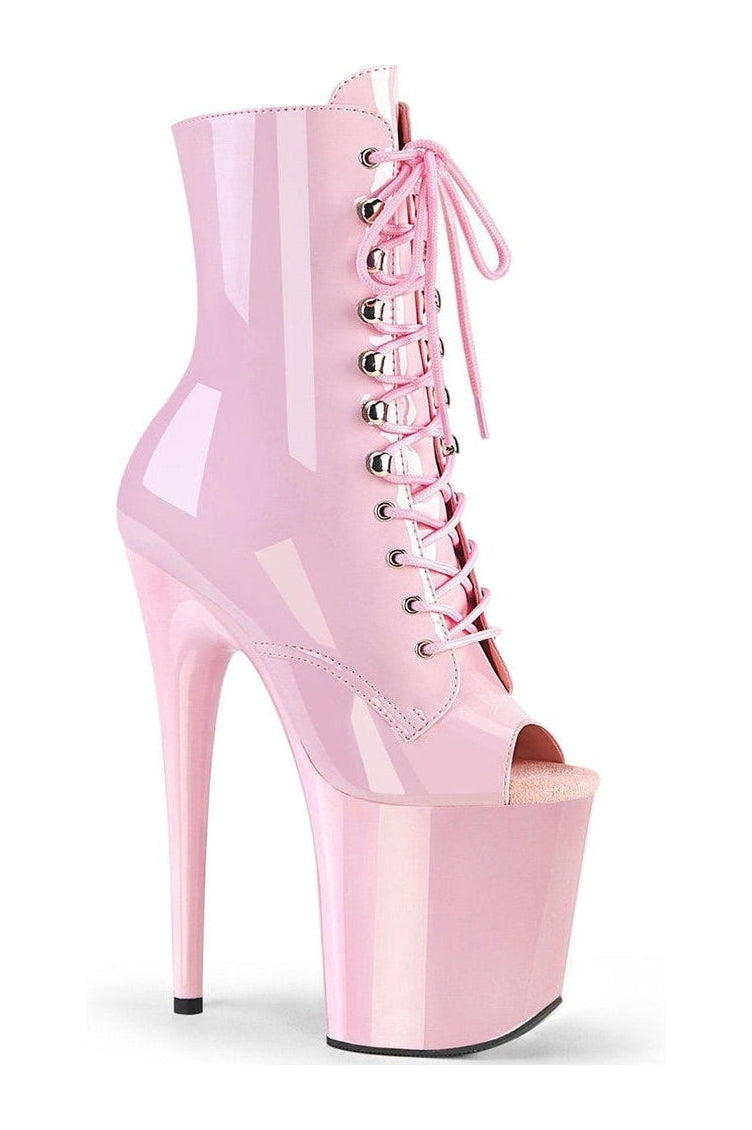 FLAMINGO-1021 Stripper Boot | Pink Patent-Ankle Boots-Pleaser-Pink-6-Patent-SEXYSHOES.COM