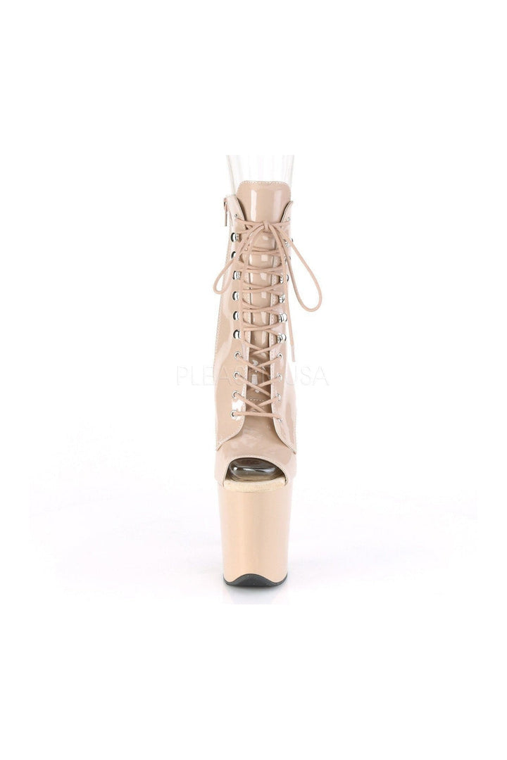 FLAMINGO-1021 Stripper Platform Sandal | Nude Patent-Pleaser-SEXYSHOES.COM