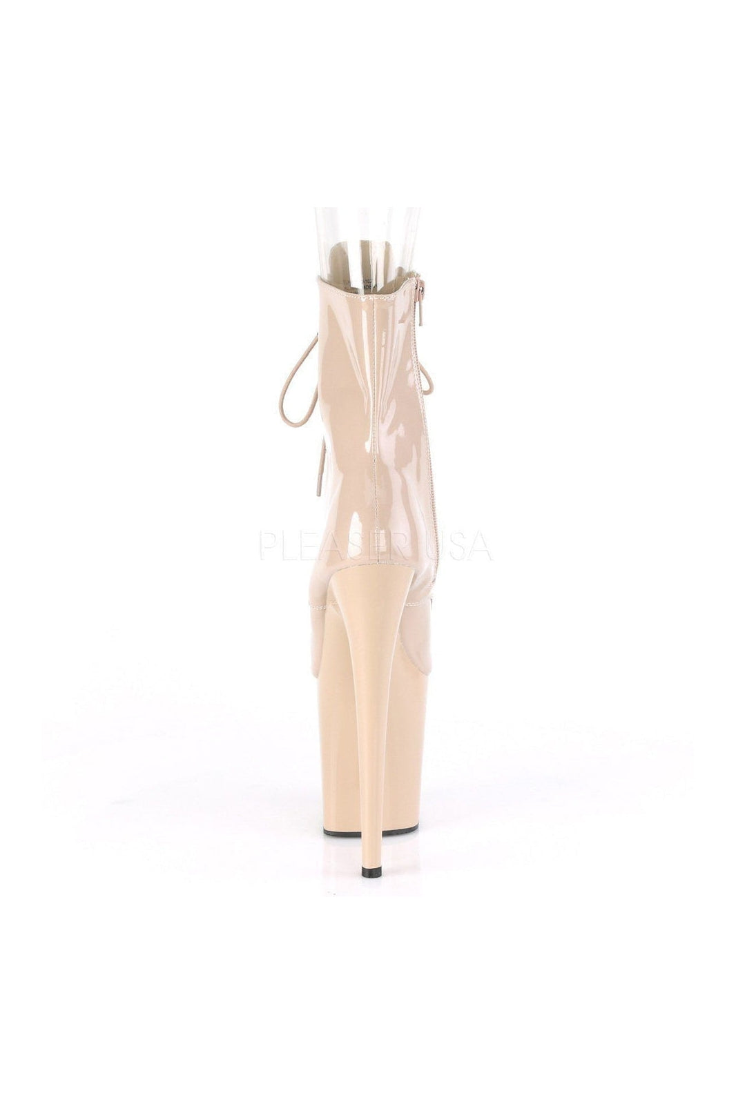 Pleaser FLAMINGO-1021 Exotic Platform Sandal in Nude Patent