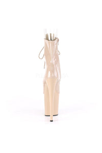 Pleaser FLAMINGO-1021 Exotic Platform Sandal in Nude Patent