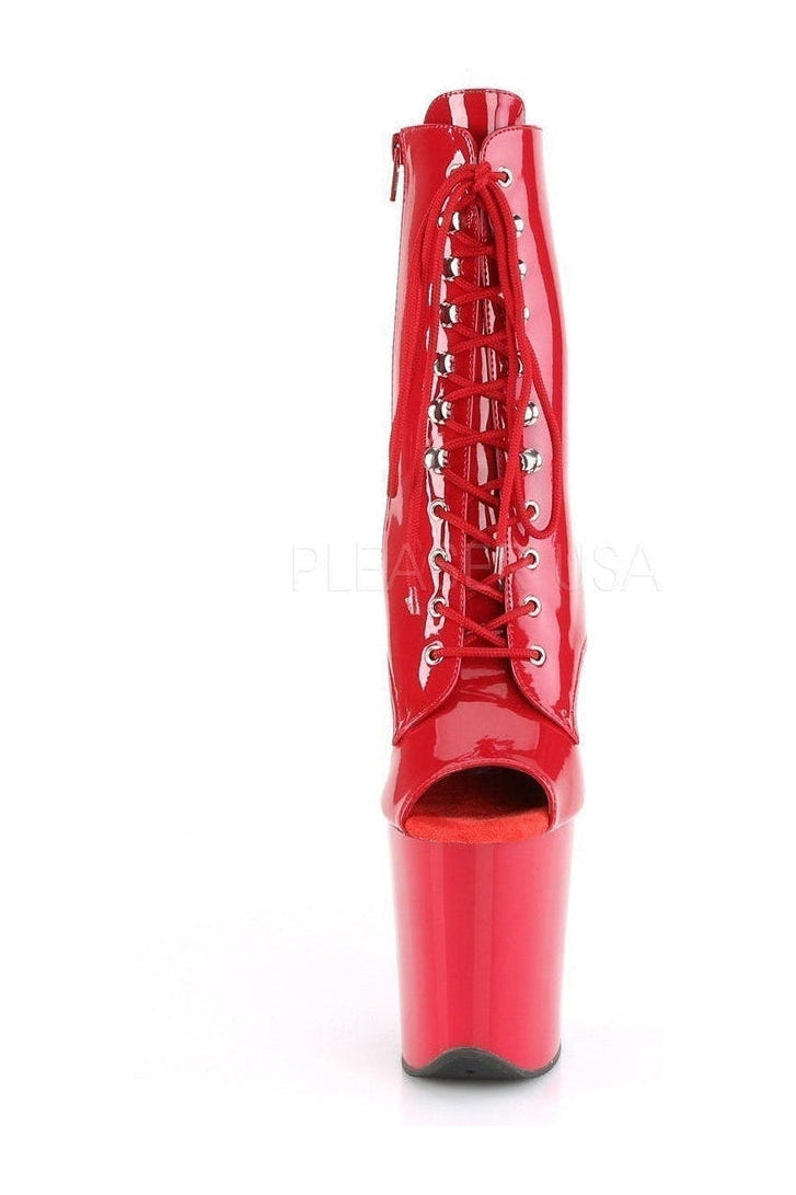 Pleaser FLAMINGO-1021 Exotic Platform Sandal in Red Patent