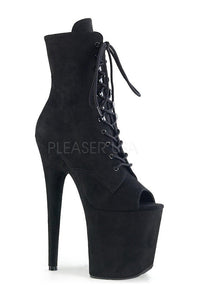 Pleaser FLAMINGO-1021FS Platform Ankle Boot in Black Faux Leather from SexyShoes.com