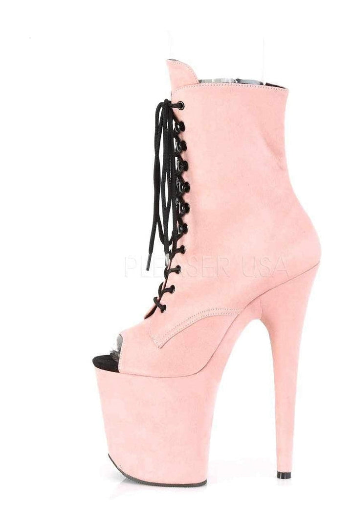 FLAMINGO-1021FS Platform Ankle Boot | Pink Faux Leather-Pleaser-SEXYSHOES.COM