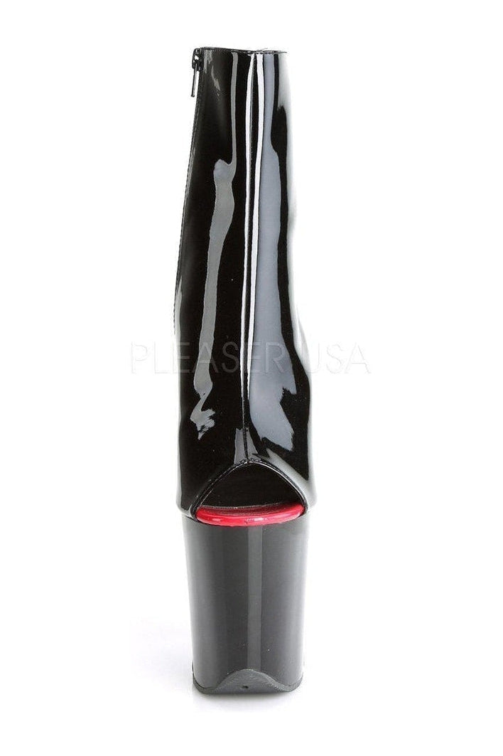 Pleaser FLAMINGO-1025 Platform Ankle Boot in Black Patent