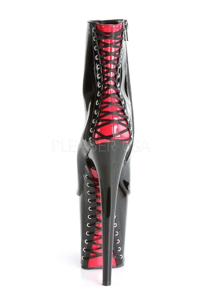 FLAMINGO-1025 Platform Ankle Boot | Black Patent-Pleaser-SEXYSHOES.COM