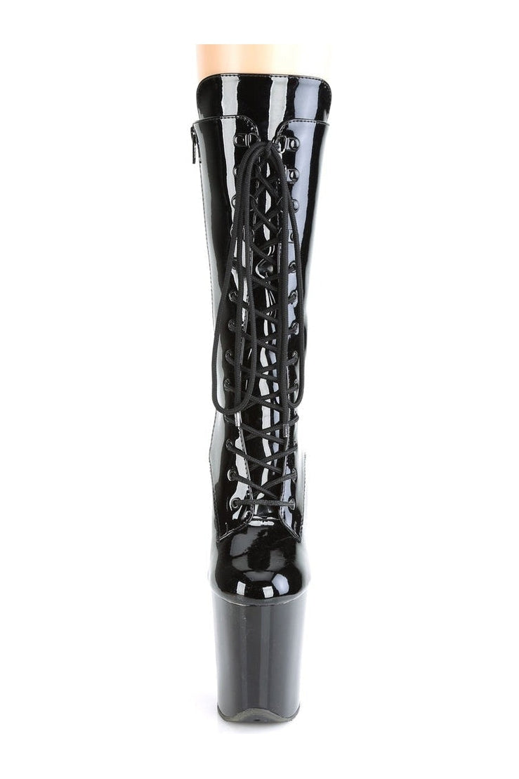Pleaser FLAMINGO-1050 Exotic Boot in Black Patent