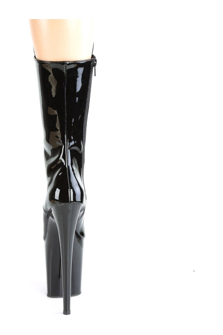Pleaser FLAMINGO-1050 Exotic Boot in Black Patent
