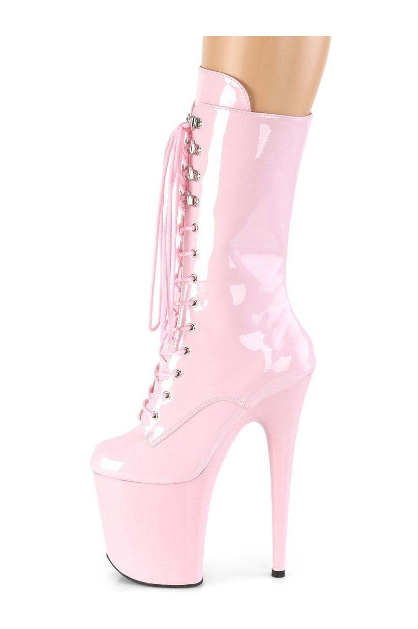 Pleaser FLAMINGO-1050 Exotic Boot in Pink Patent