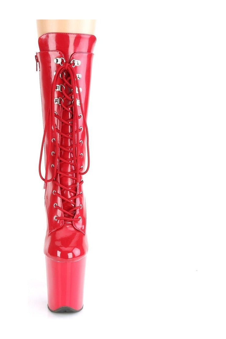 Pleaser FLAMINGO-1050 Exotic Boot in Red Patent