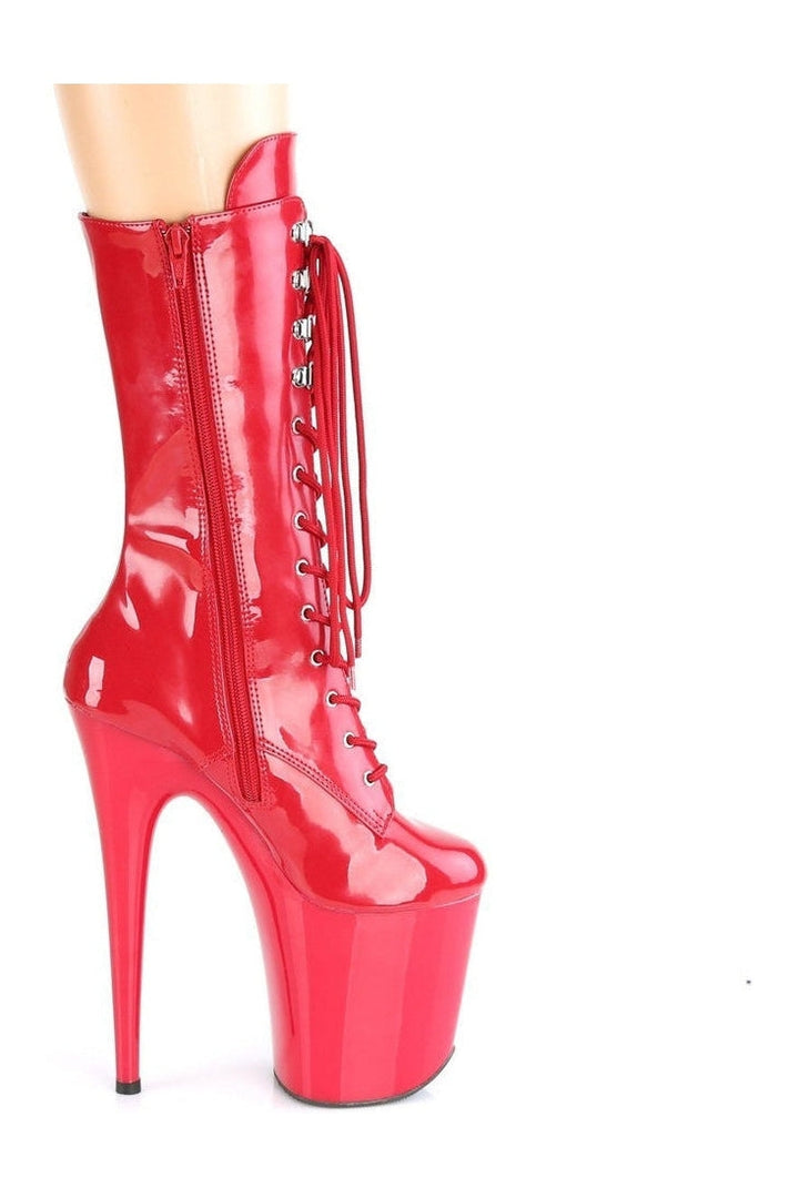 FLAMINGO-1050 Stripper Boot | Red Patent-Ankle Boots-Pleaser-SEXYSHOES.COM