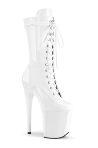 Pleaser FLAMINGO-1050 Exotic Boot in White Patent from SexyShoes.com