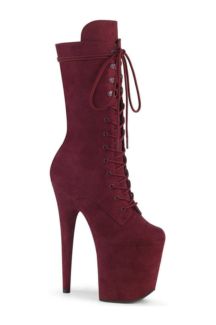 Pleaser Burgundy Knee Boots Platform Stripper Shoes | Buy at Sexyshoes.com