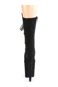 Pleaser FLAMINGO-1050FS Exotic Knee Boot in Black Faux Leather