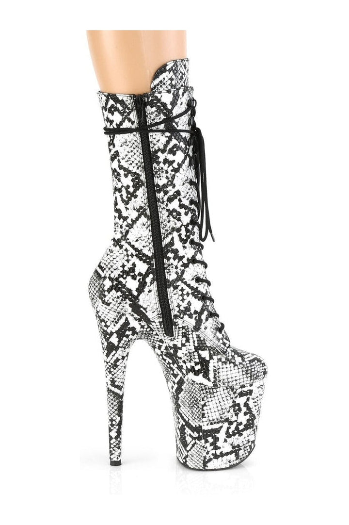 FLAMINGO-1050SP Stripper Boot | Black Faux Leather-Knee Boots-Pleaser-SEXYSHOES.COM
