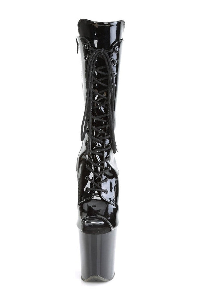 Pleaser FLAMINGO-1051 Exotic Boot in Black Patent