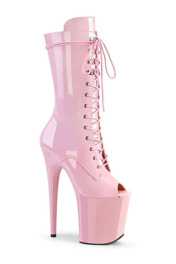 FLAMINGO-1051 Stripper Boot | Pink Patent-Ankle Boots-Pleaser-Pink-9-Patent-SEXYSHOES.COM