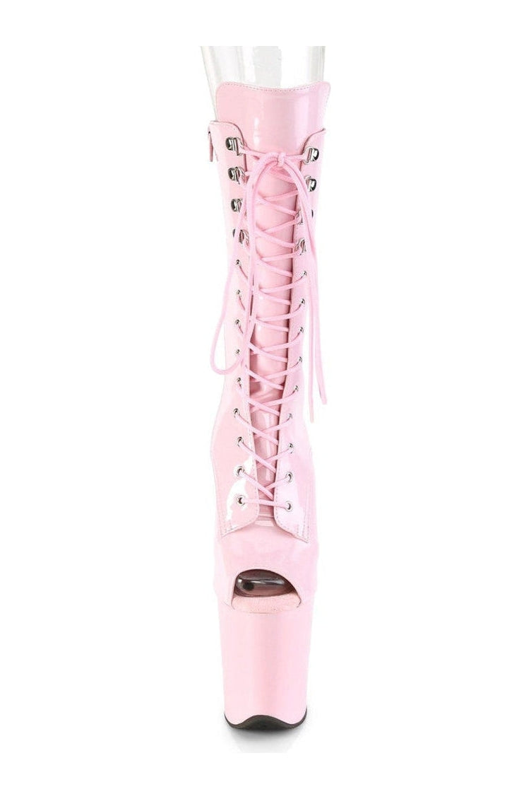 Pleaser FLAMINGO-1051 Exotic Boot in Pink Patent