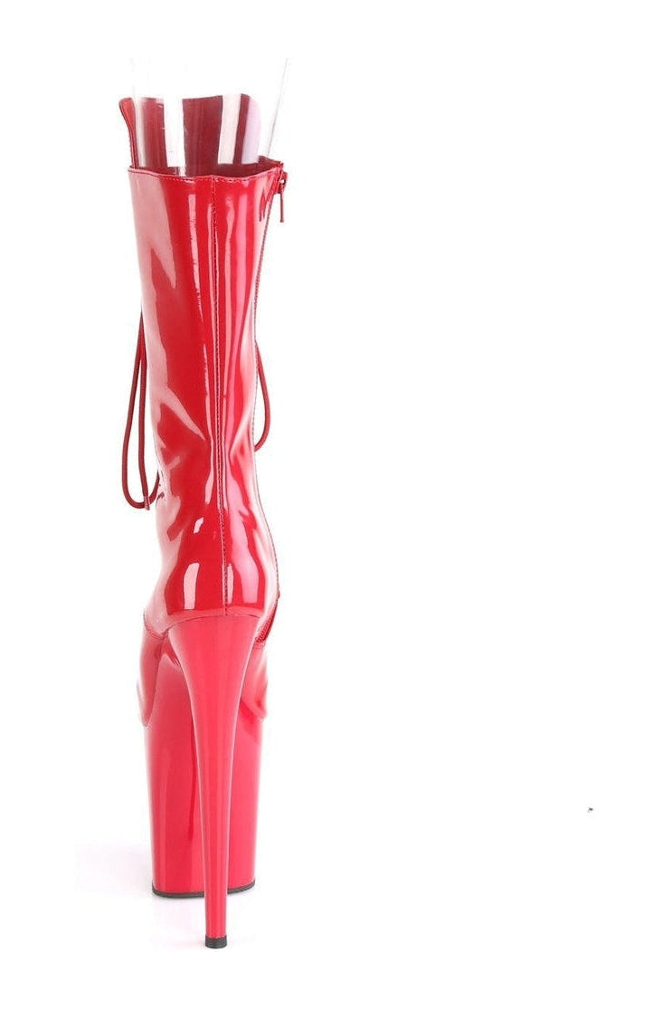 FLAMINGO-1051 Stripper Boot | Red Patent-Ankle Boots-Pleaser-SEXYSHOES.COM