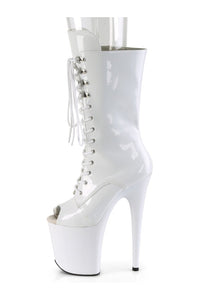 Pleaser FLAMINGO-1051 Exotic Boot in White Patent