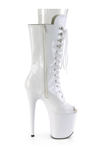 Pleaser FLAMINGO-1051 Exotic Boot in White Patent