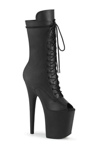 Pleaser FLAMINGO-1051WR Exotic Boot in Black Faux Leather from SexyShoes.com