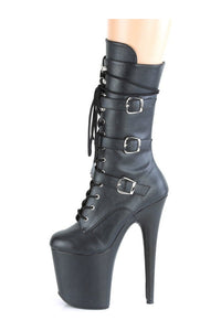 Pleaser FLAMINGO-1053 Exotic Boot in Black Faux Leather