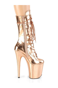 Pleaser FLAMINGO-1053 Exotic Boot in RoseGold Faux Leather