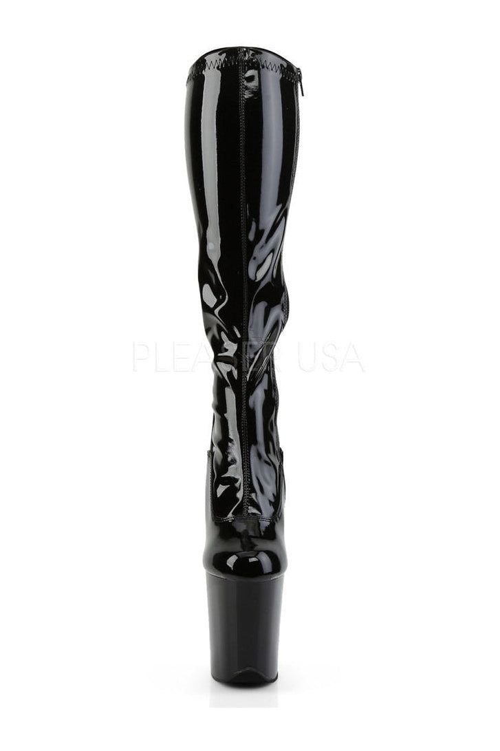 FLAMINGO-2000 Platform Boot | Black Patent-Pleaser-Knee Boots-SEXYSHOES.COM