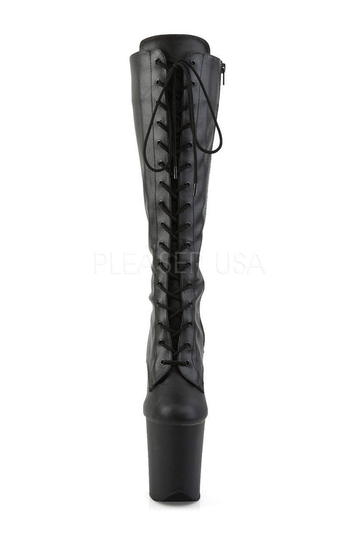 Pleaser FLAMINGO-2023 Platform Boot in Black Faux Leather
