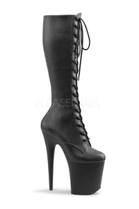 Pleaser FLAMINGO-2023 Platform Boot in Black Faux Leather from SexyShoes.com