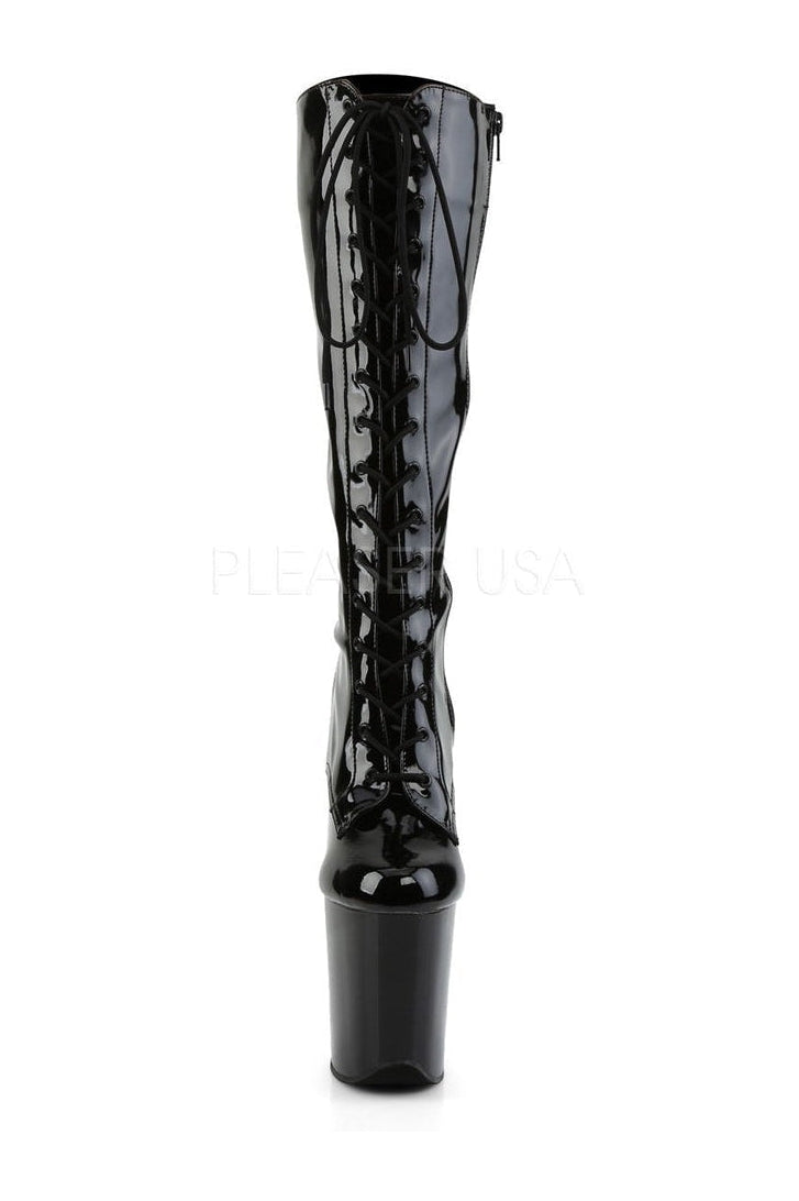 Pleaser FLAMINGO-2023 Platform Boot in Black Patent