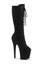 FLAMINGO-2051FS Exotic Boot | Black Faux Suede