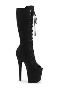 Pleaser FLAMINGO-2051FS Exotic Boot in Black Faux Suede from SexyShoes.com