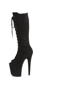 Pleaser FLAMINGO-2051FS Exotic Boot in Black Faux Suede