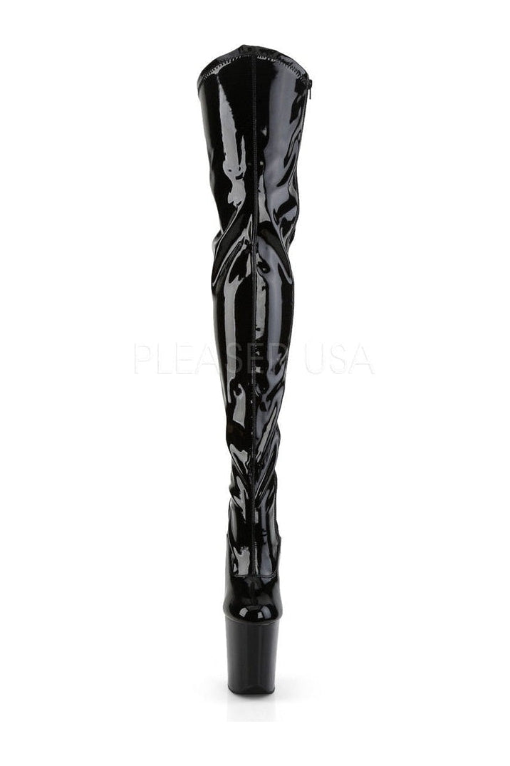 Pleaser FLAMINGO-3000 Platform Boot in Black Patent
