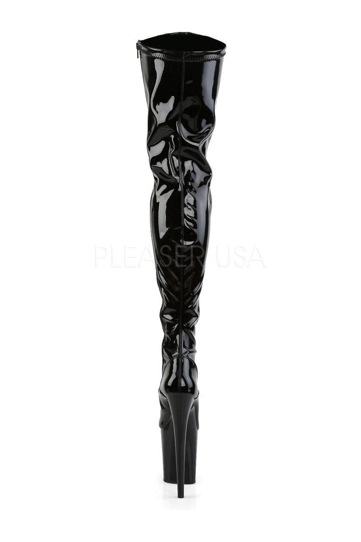 FLAMINGO-3000 Platform Boot | Black Patent-Pleaser-Thigh Boots-SEXYSHOES.COM