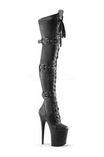 FLAMINGO-3028 Platform Boot  | Black Faux Leather