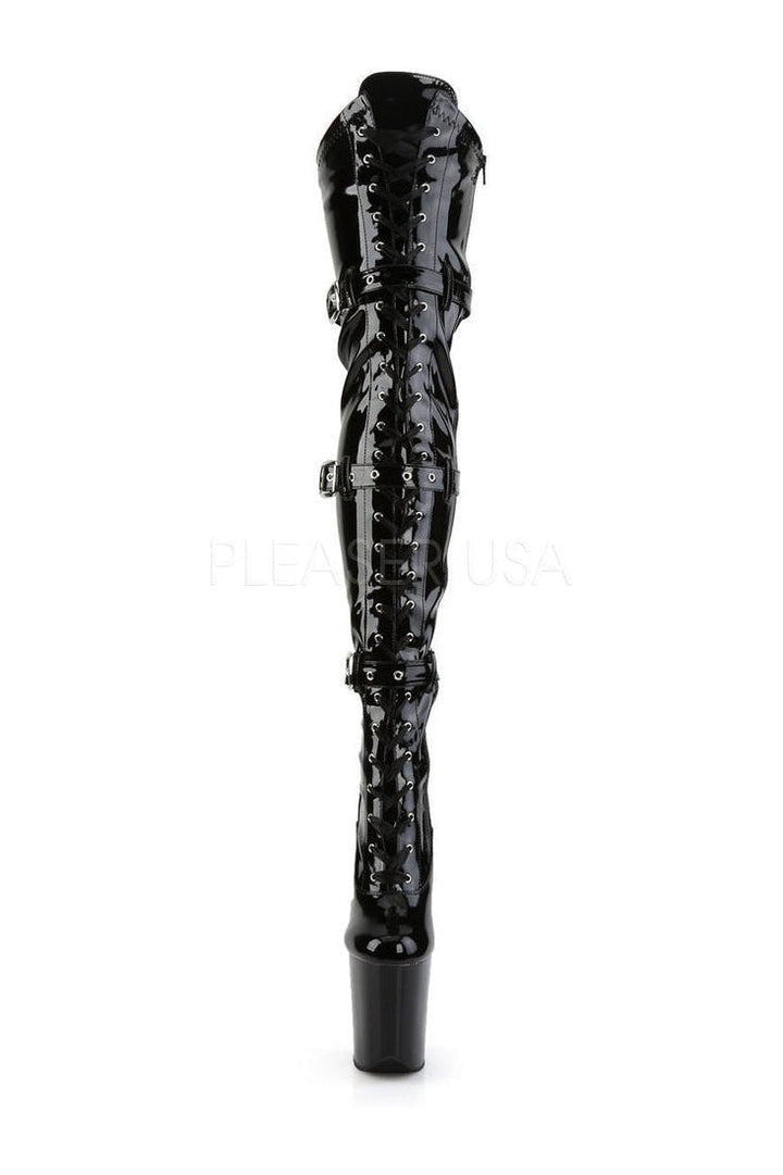 FLAMINGO-3028 Platform Boot  | Black Patent