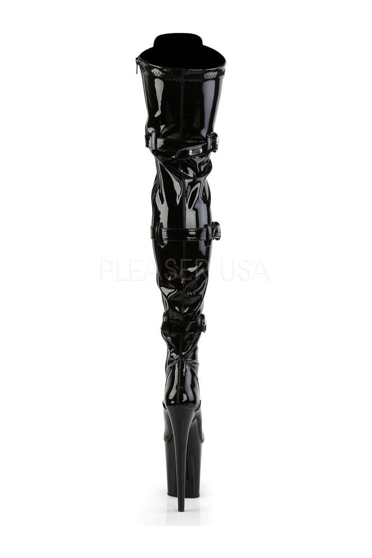 Pleaser FLAMINGO-3028 Platform Boot in Black Patent