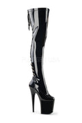 FLAMINGO-3063 Platform Boot  | Black Patent
