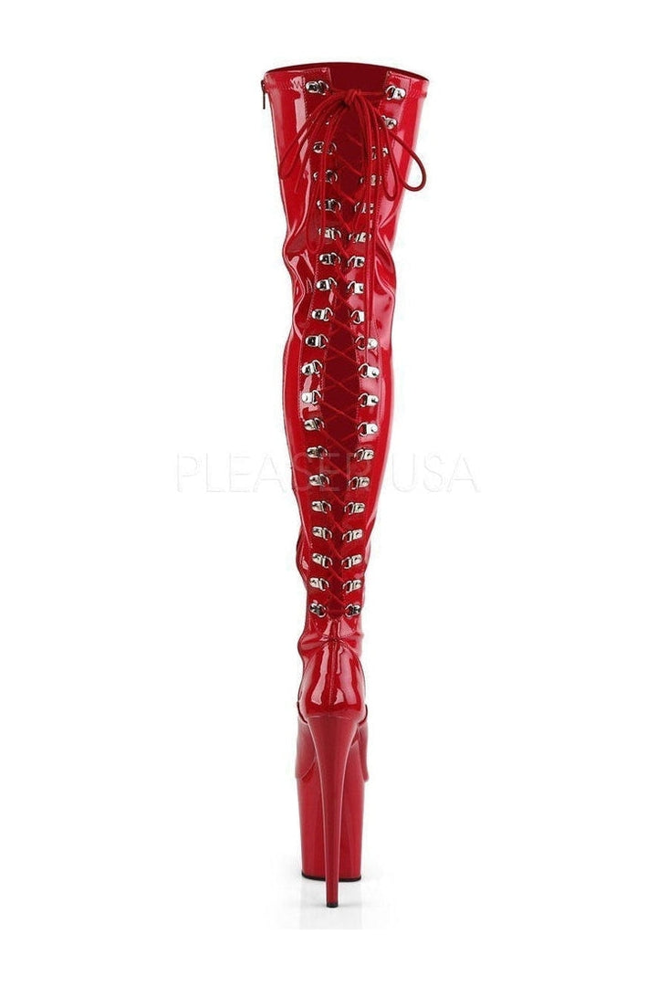FLAMINGO-3063 Platform Boot | Red Patent-Pleaser-Thigh Boots-SEXYSHOES.COM