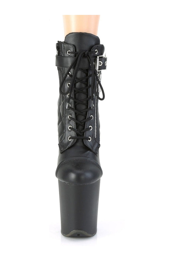 FLAMINGO-800-05 Exotic Ankle Boot | Black Faux Leather