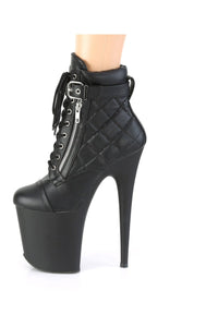 Pleaser FLAMINGO-800-05 Exotic Ankle Boot in Black Faux Leather