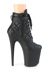 Pleaser FLAMINGO-800-05 Exotic Ankle Boot in Black Faux Leather