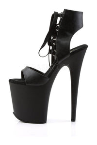 Pleaser FLAMINGO-800-14 Platform Sandal in Black Faux Leather