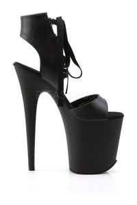 Pleaser FLAMINGO-800-14 Platform Sandal in Black Faux Leather